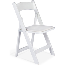 White Padded Folding Chair